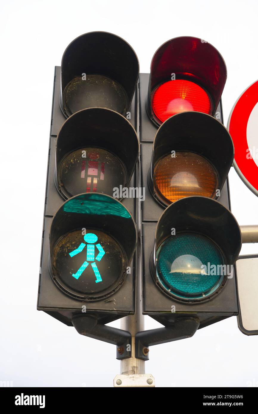 High voltage wire on railway lines, rusty tarnished electric wire