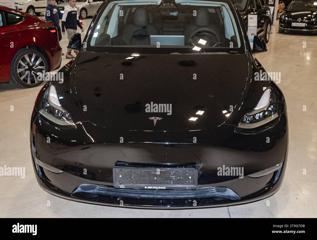 Tesla Model X at Sarajevo Car Show - SIA 2023 Stock Photo