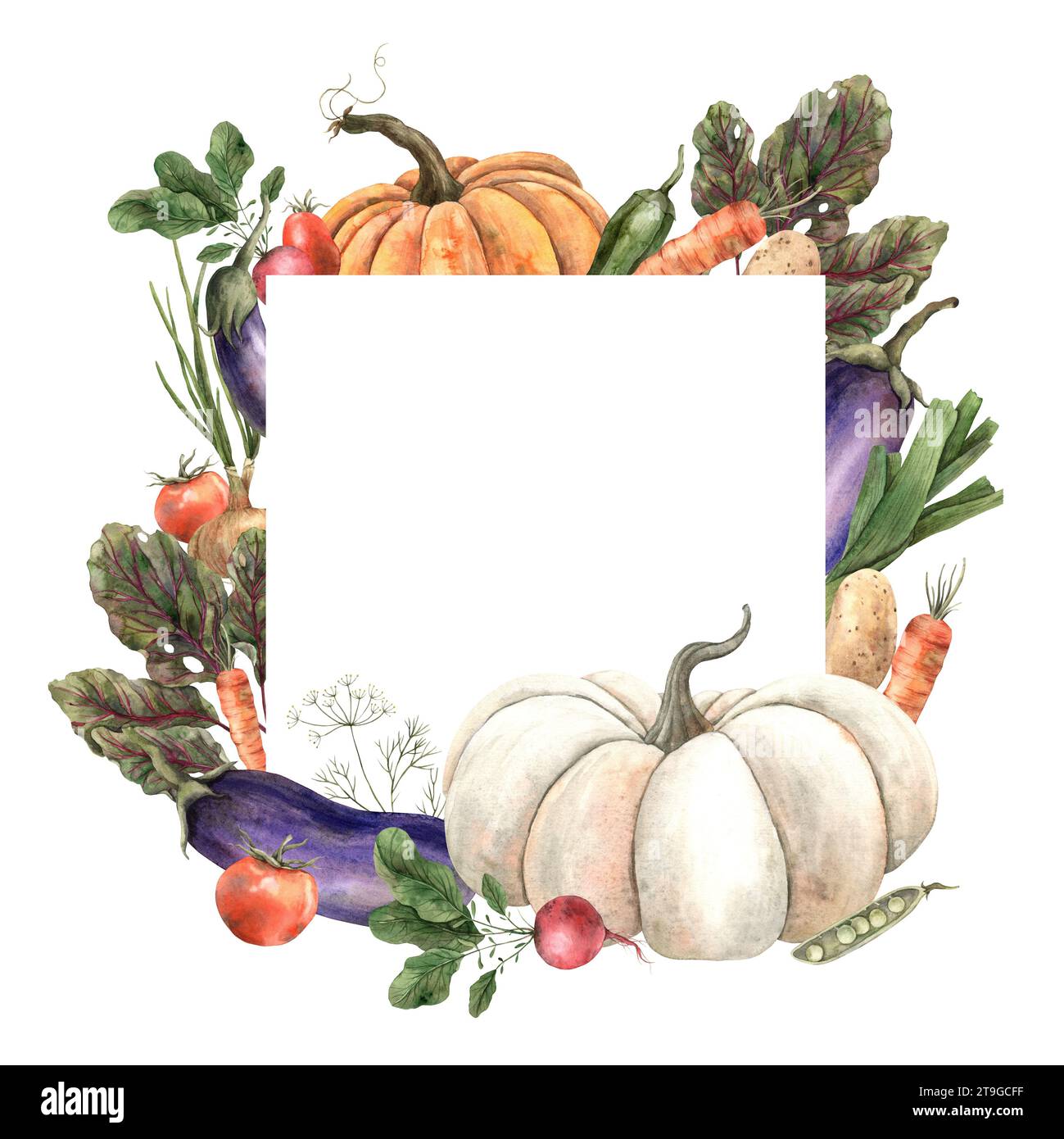 Border design fresh vegetables illustration Cut Out Stock Images ...