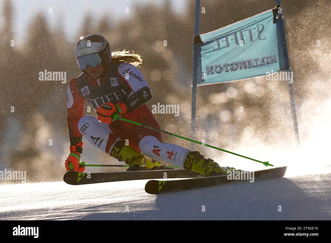Ricarda Haaser of Austria competes during a women's World Cup giant