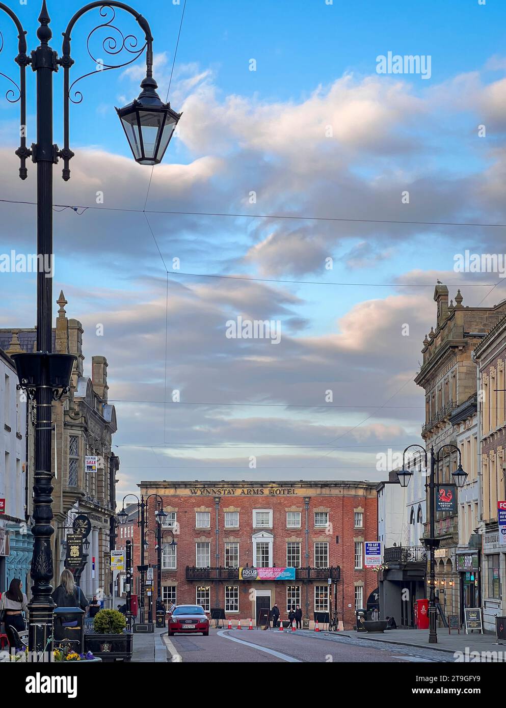 View of the High Street in the city of Wrexham, North Wales, UK Stock Photo Alamy