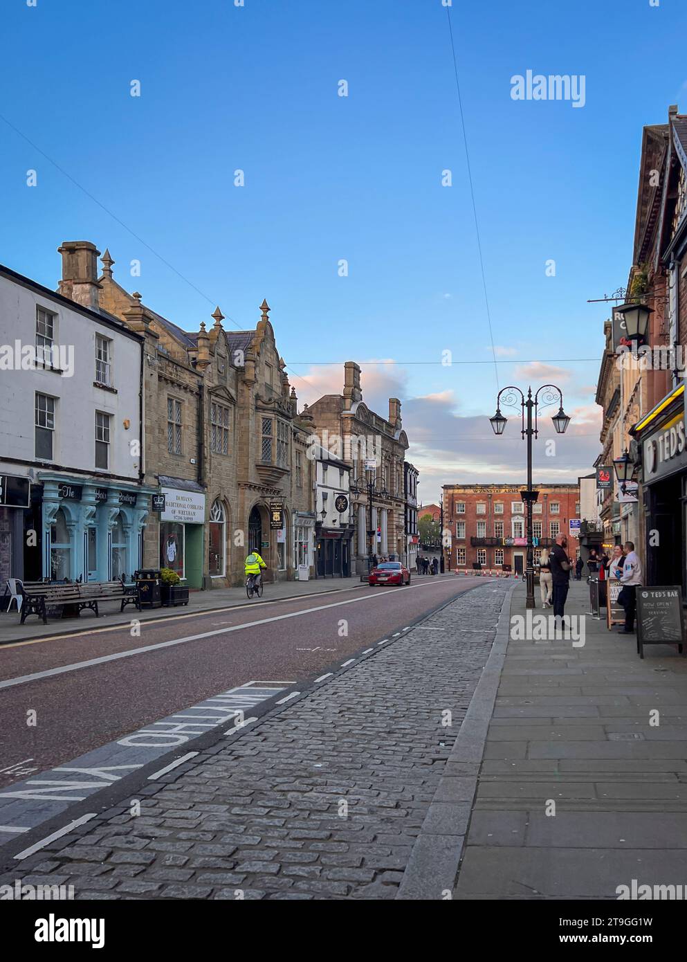 View of the High Street in the city of Wrexham, North Wales, UK Stock Photo Alamy