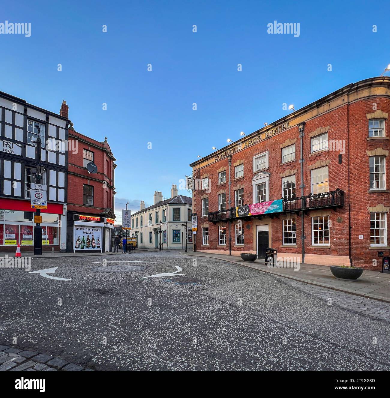 View of the High Street in the city of Wrexham, North Wales, UK Stock Photo Alamy