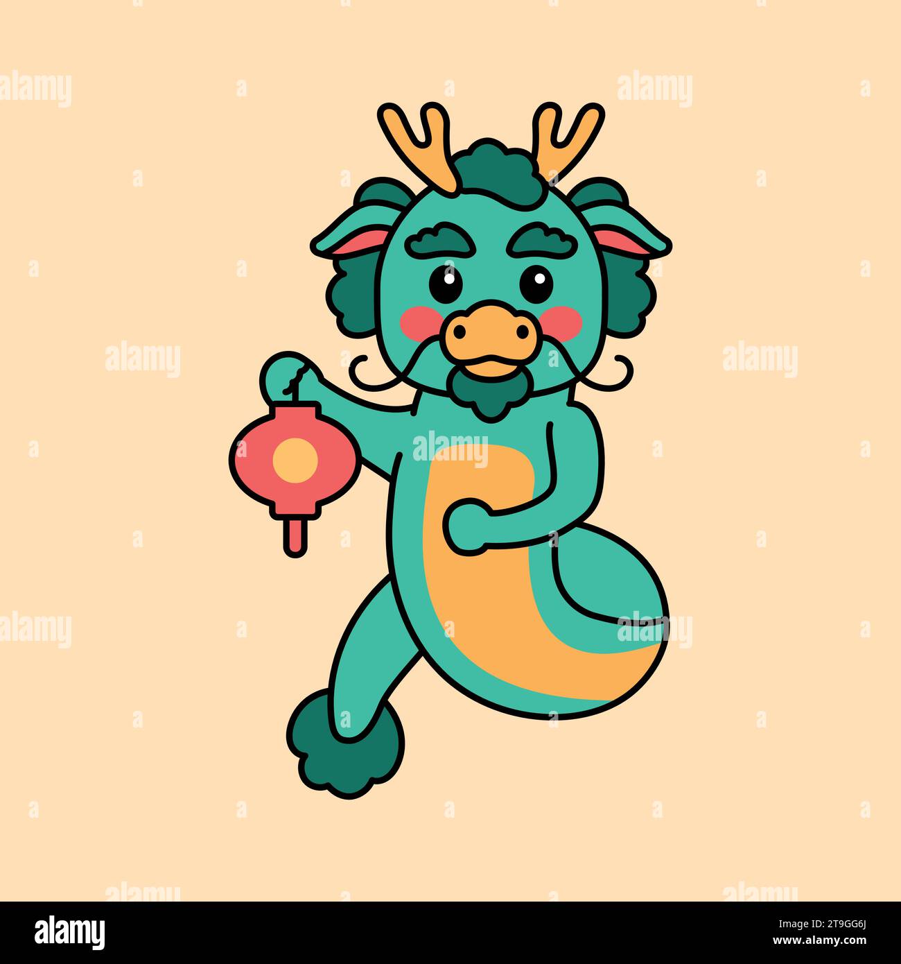 Happy Chinese dragon illustration. Happy new year 2024. Animal holidays