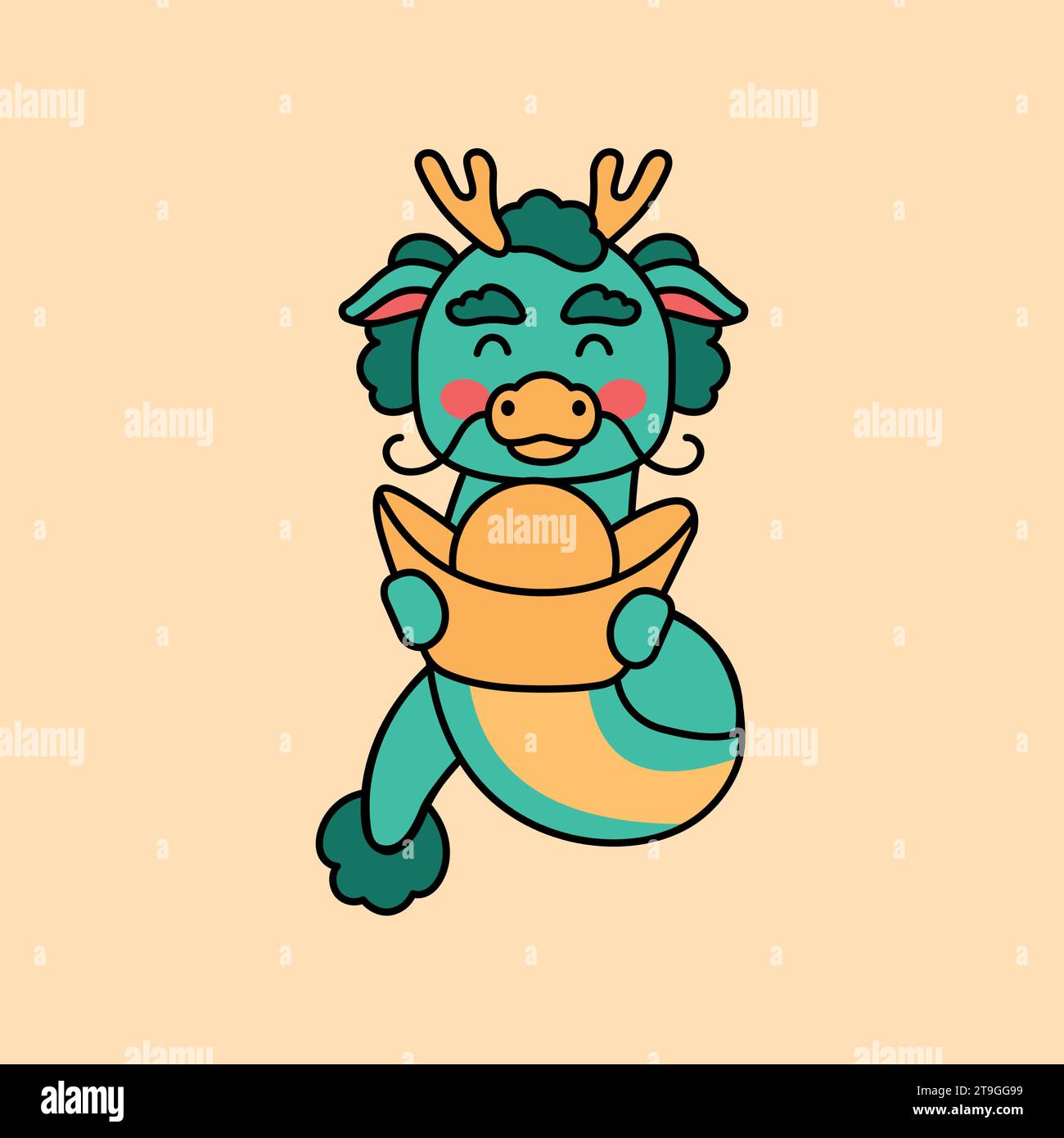 Happy Chinese dragon illustration. Happy new year 2024. Animal holidays