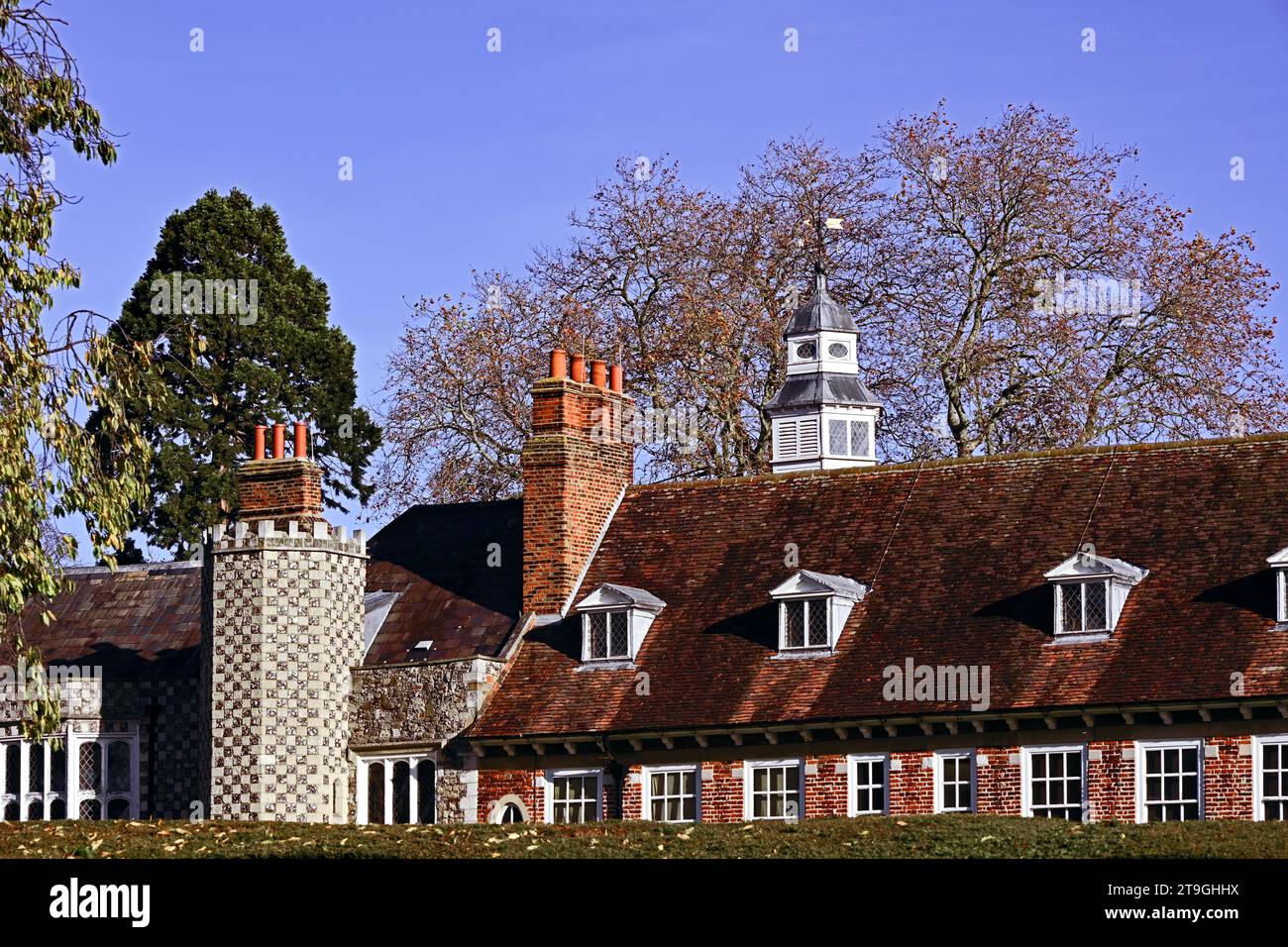 Western face roof of Hall Plce,Bexley Kent. UK Stock Photo