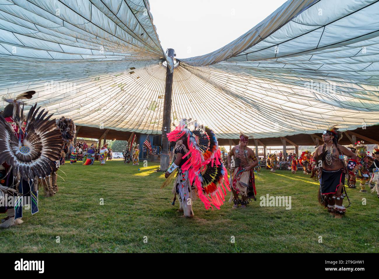 Tamkaliks pow wow at the Nez Perce Wallowa Homeland, Wallowa, Oregon. Stock Photo