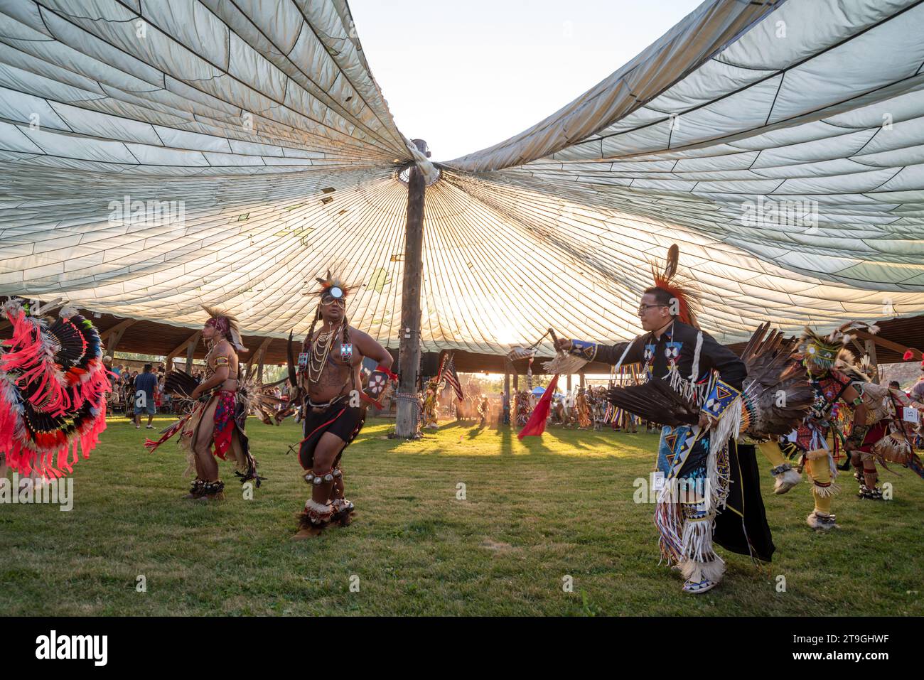 Tamkaliks pow wow at the Nez Perce Wallowa Homeland, Wallowa, Oregon. Stock Photo