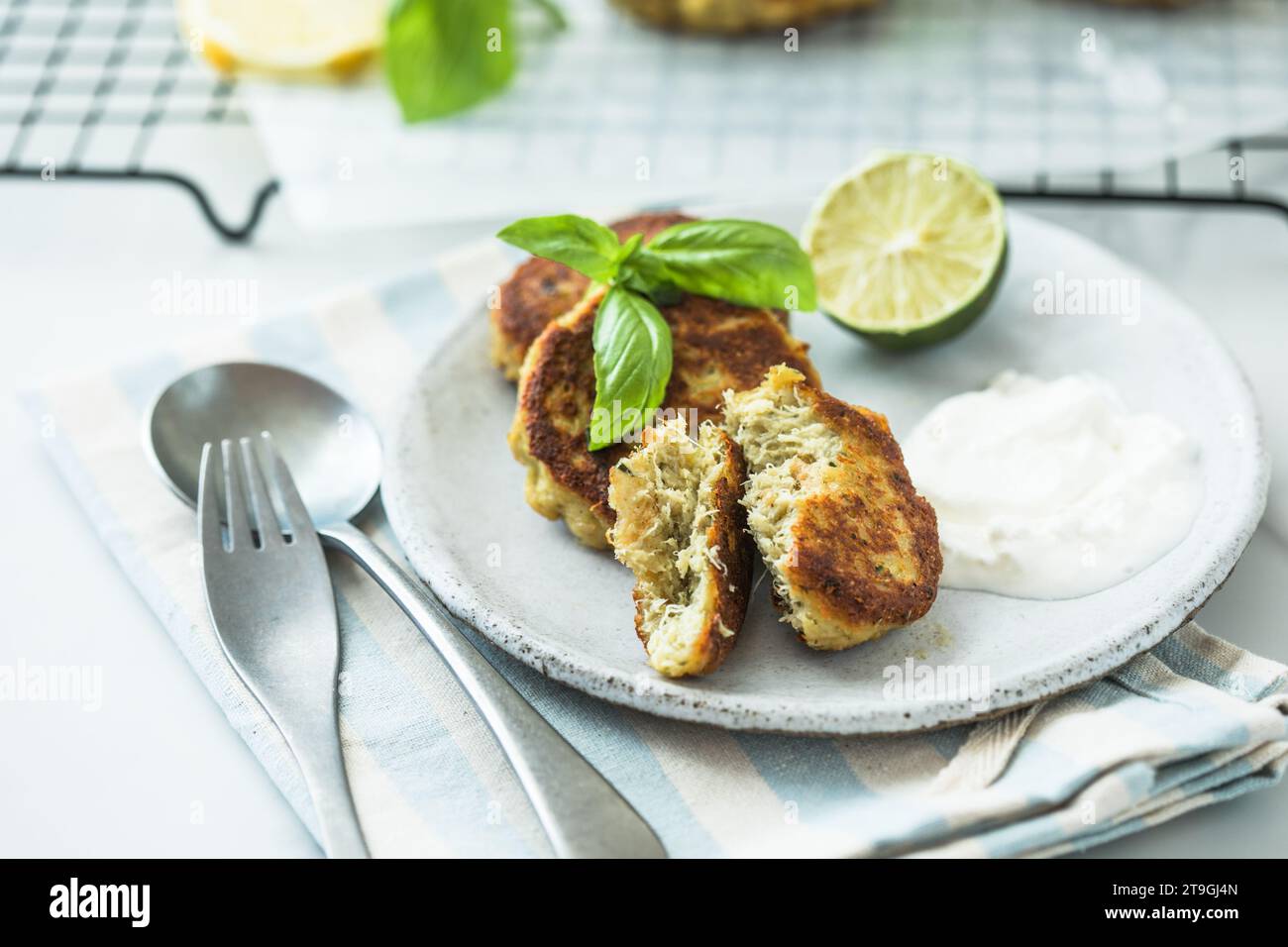 Food breaded fish seafood cakes fishcake hi-res stock photography and ...