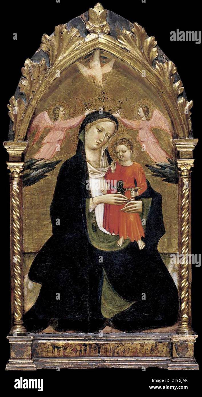 Madonna and Child with Two Angels - by Giovanni Dal Ponte Stock Photo ...