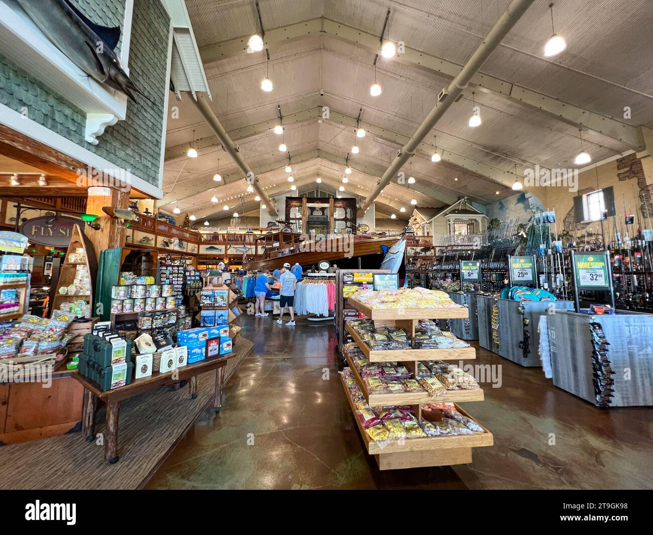 Islamorada, FL USA - August 22, 2022: People shopping in a Bass Pro