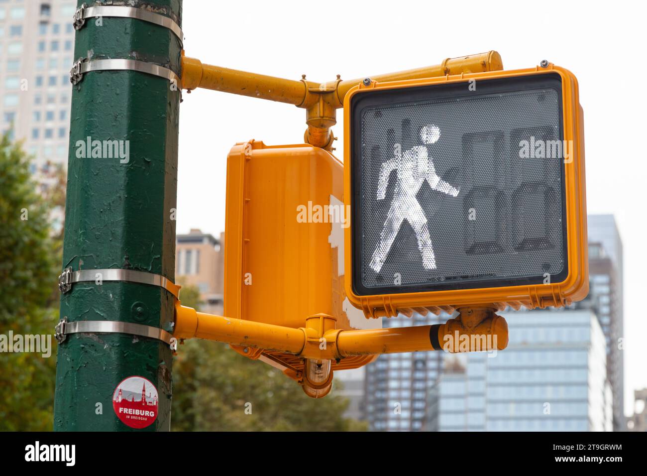 Pedestrian walk or stop sign, New York City , NY, United States of