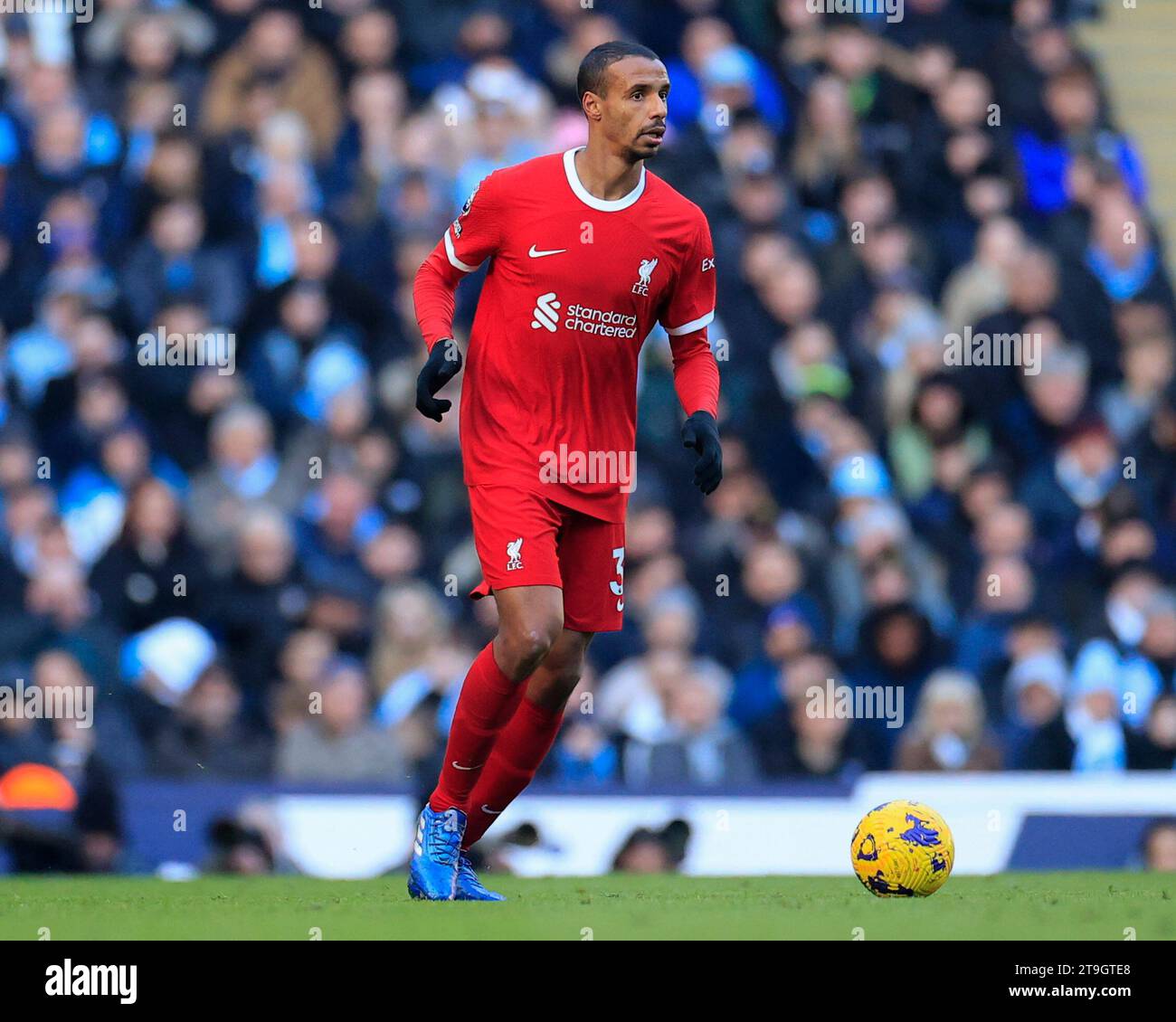 Manchester, UK. 25th Nov, 2023. Joel Matip #32 of Liverpool in action during the Premier League match Manchester City vs Liverpool at Etihad Stadium, Manchester, United Kingdom, 25th November 2023 (Photo by Conor Molloy/News Images) in Manchester, United Kingdom on 11/25/2023. (Photo by Conor Molloy/News Images/Sipa USA) Credit: Sipa USA/Alamy Live News Stock Photo