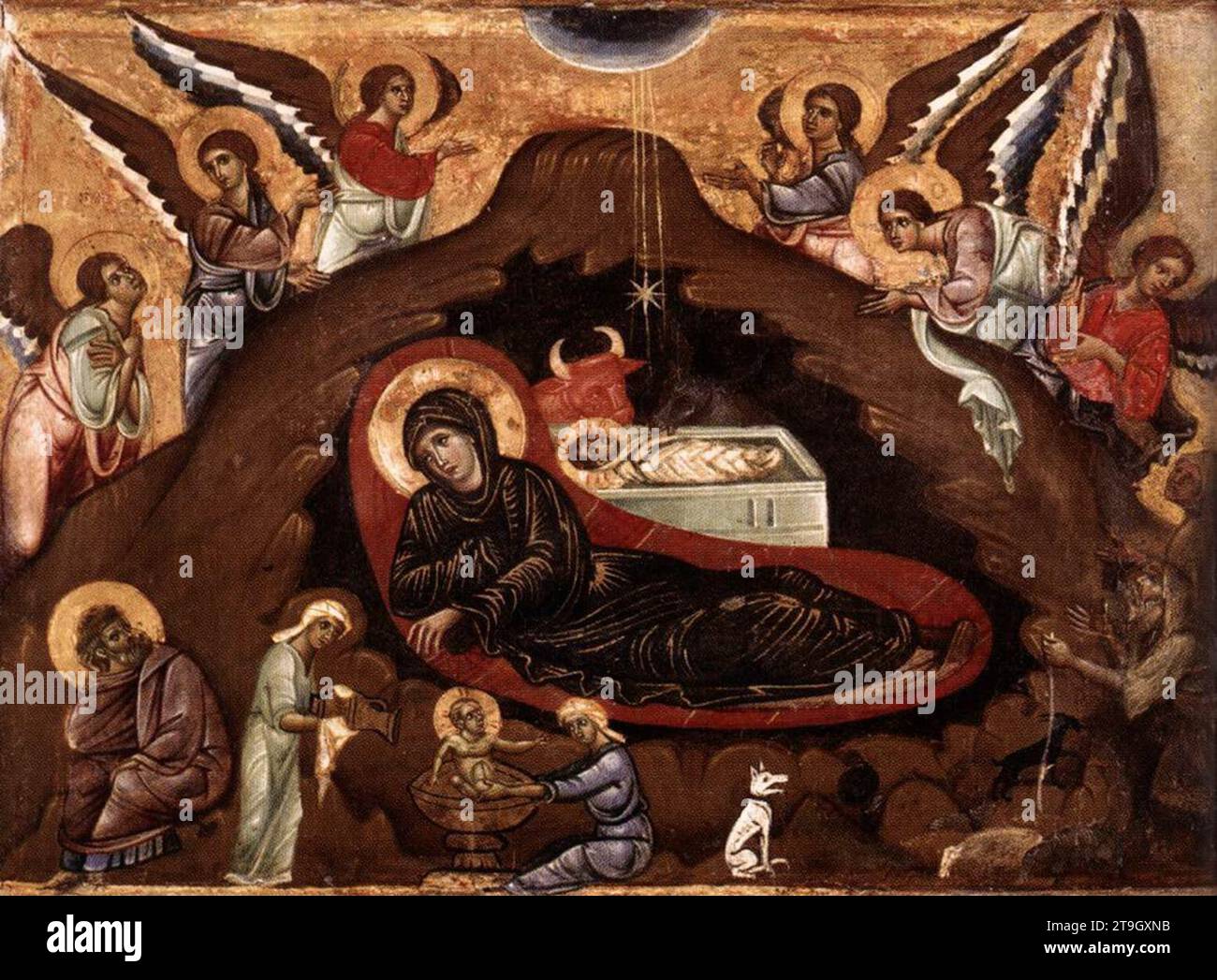 Nativity 1270s by Guido Da Siena Stock Photo