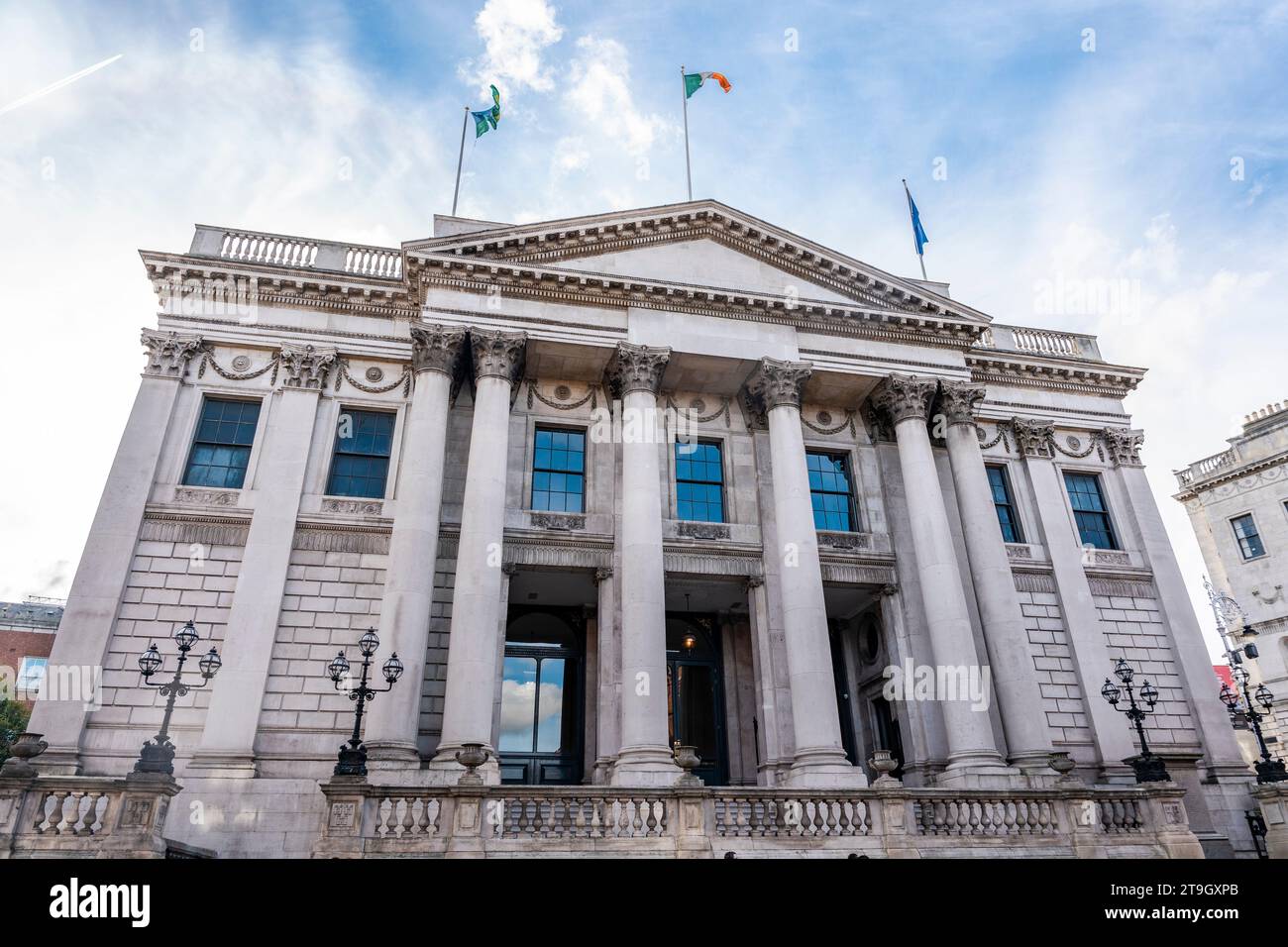 Entrance hall of Dublin City Hall built in the 18th century in Neoclassical style, in Dame Street, Dublin city center, Ireland Stock Photo