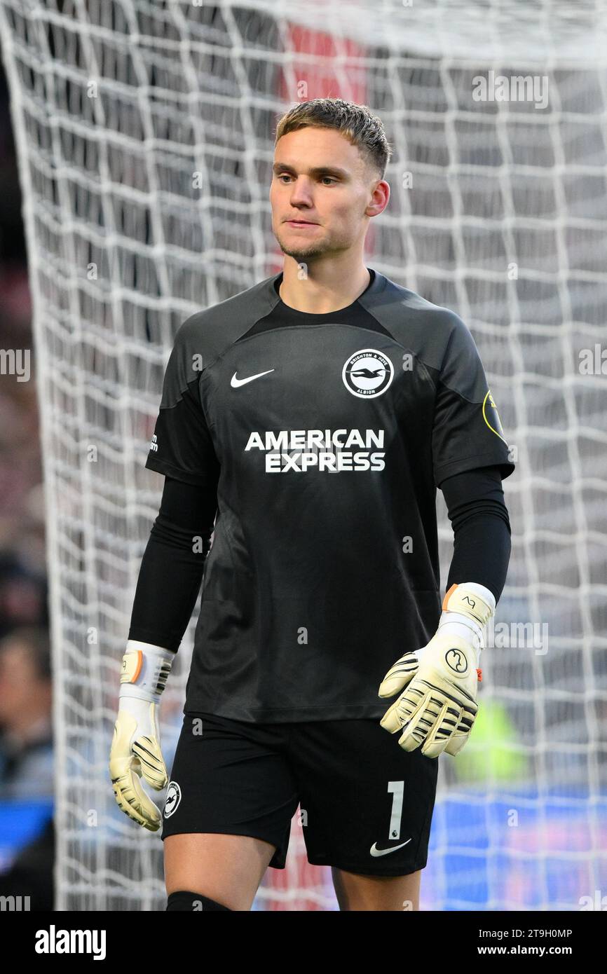 Bart Verbruggen of Brighton during the Premier League match between ...