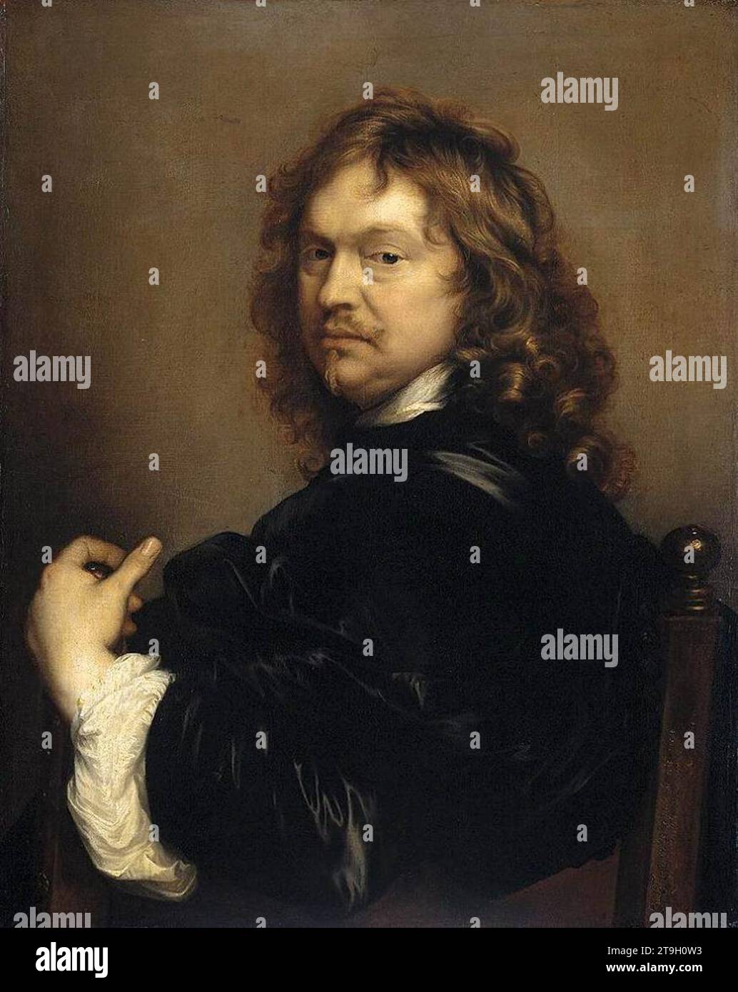 Self-Portrait 1656 by Adriaen Hanneman Stock Photo