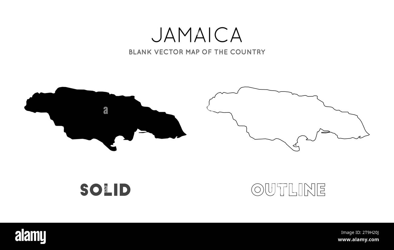 Jamaica map. Blank vector map of the Country. Borders of Jamaica for your infographic. Vector 