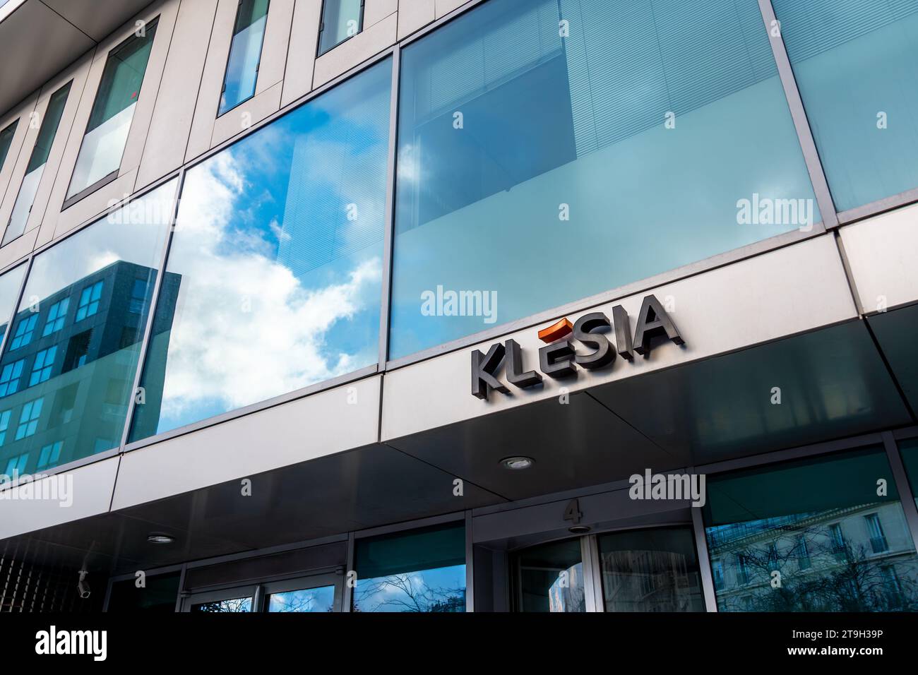 Facade of the Klesia headquarters. Klesia is a French joint social protection group specializing in health insurance, welfare and retirement Stock Photo