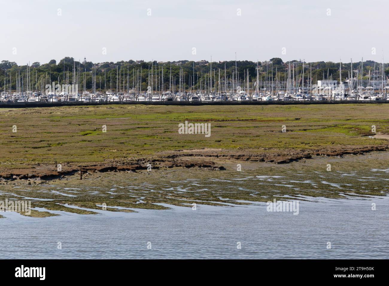 Leamington Harbour on The Solent in Hampshire, England Stock Photo