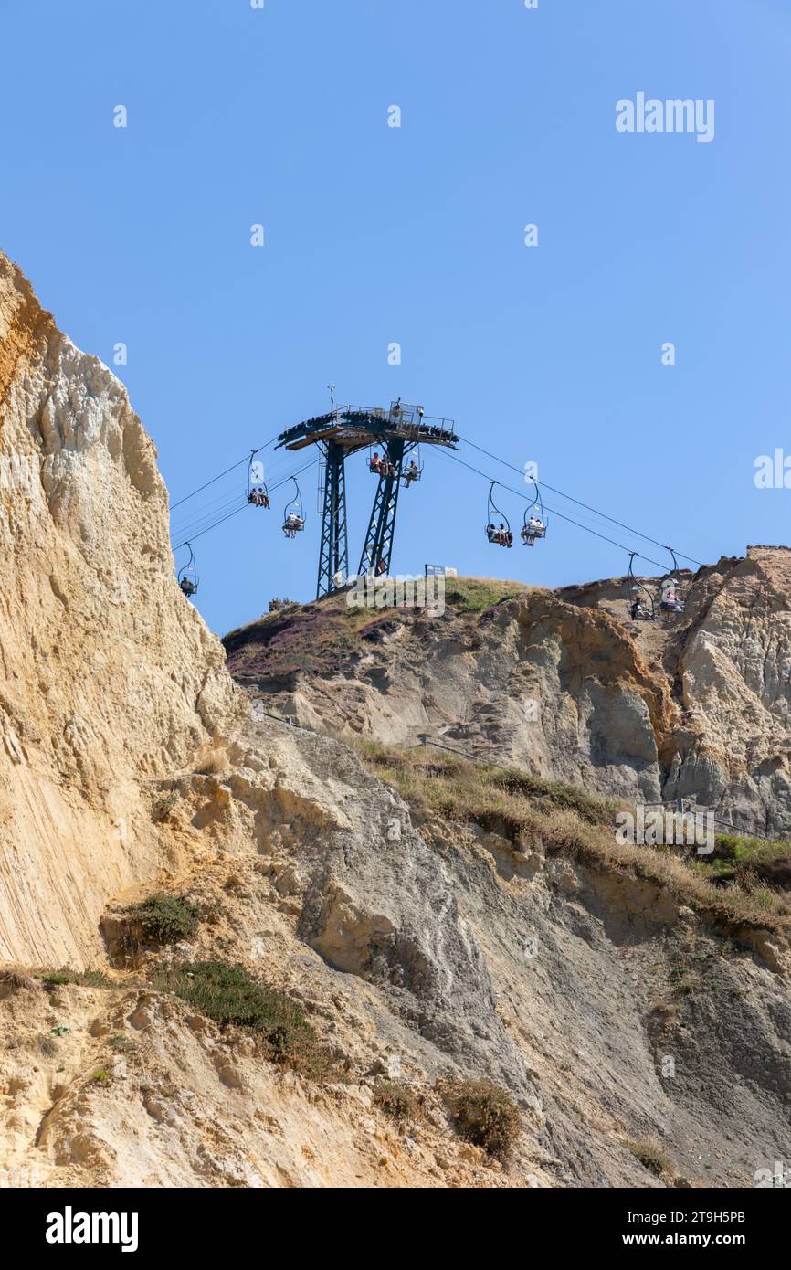 Alum Bay chairlift on the Isle of Wight, England Stock Photo