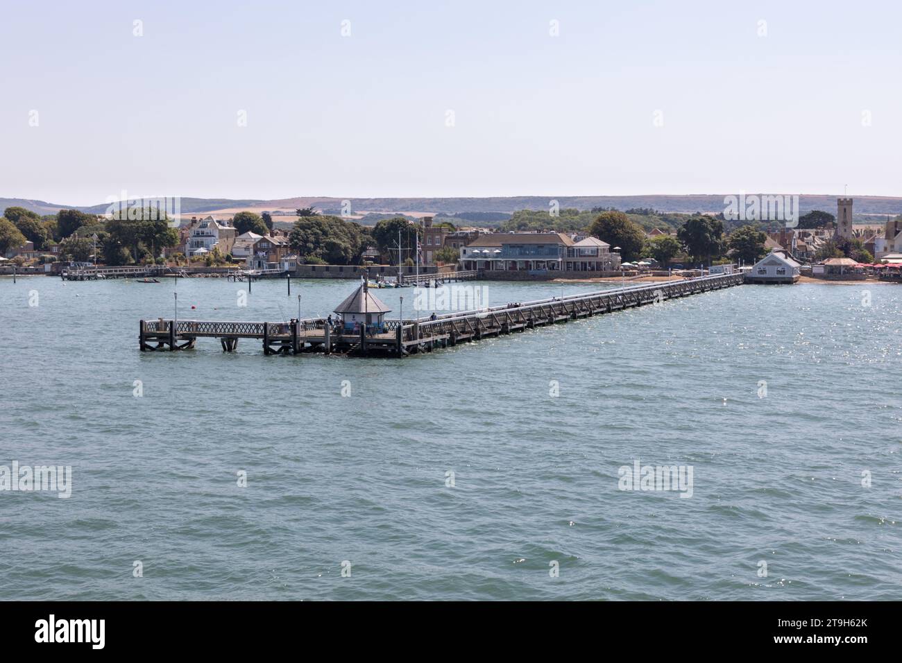 Yarmouth Pier, the longest wooden pier in England, in Yarmouth, Isle of Wight Stock Photo