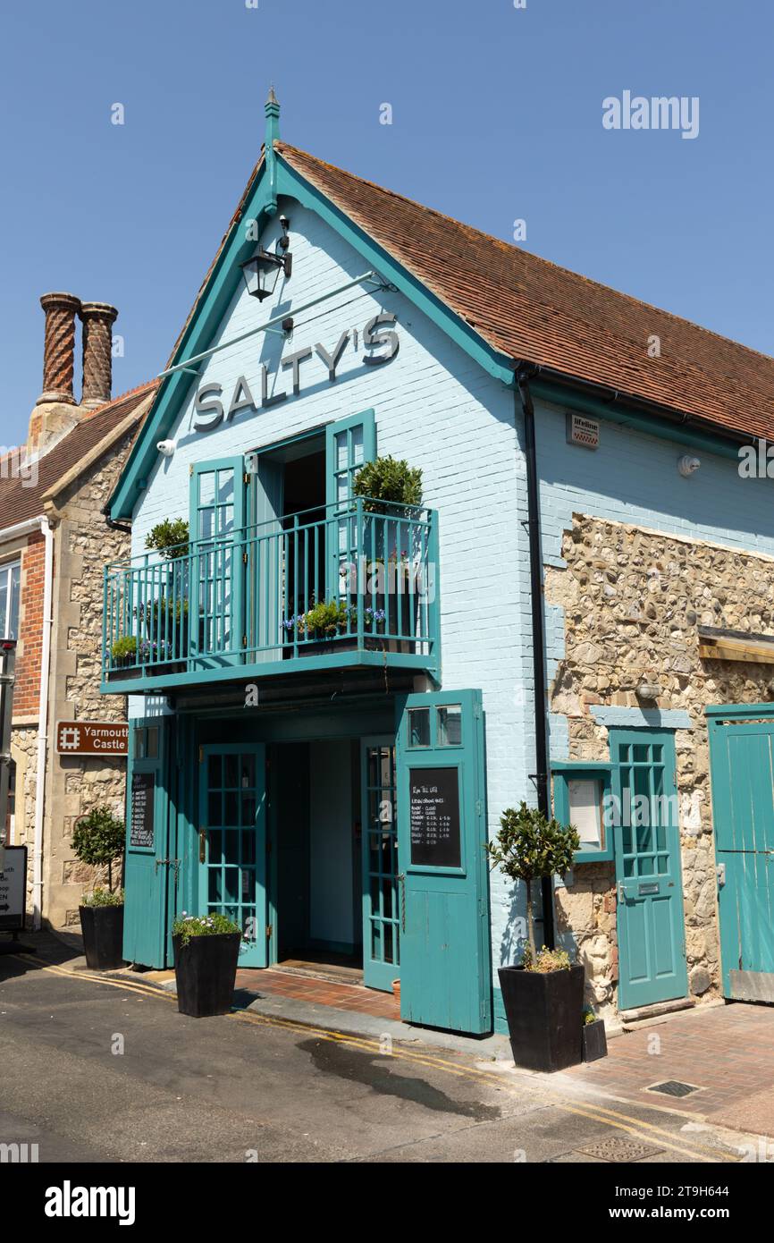 Salty's restaurant and bar in Yarmouth, Isle of Wight, England Stock