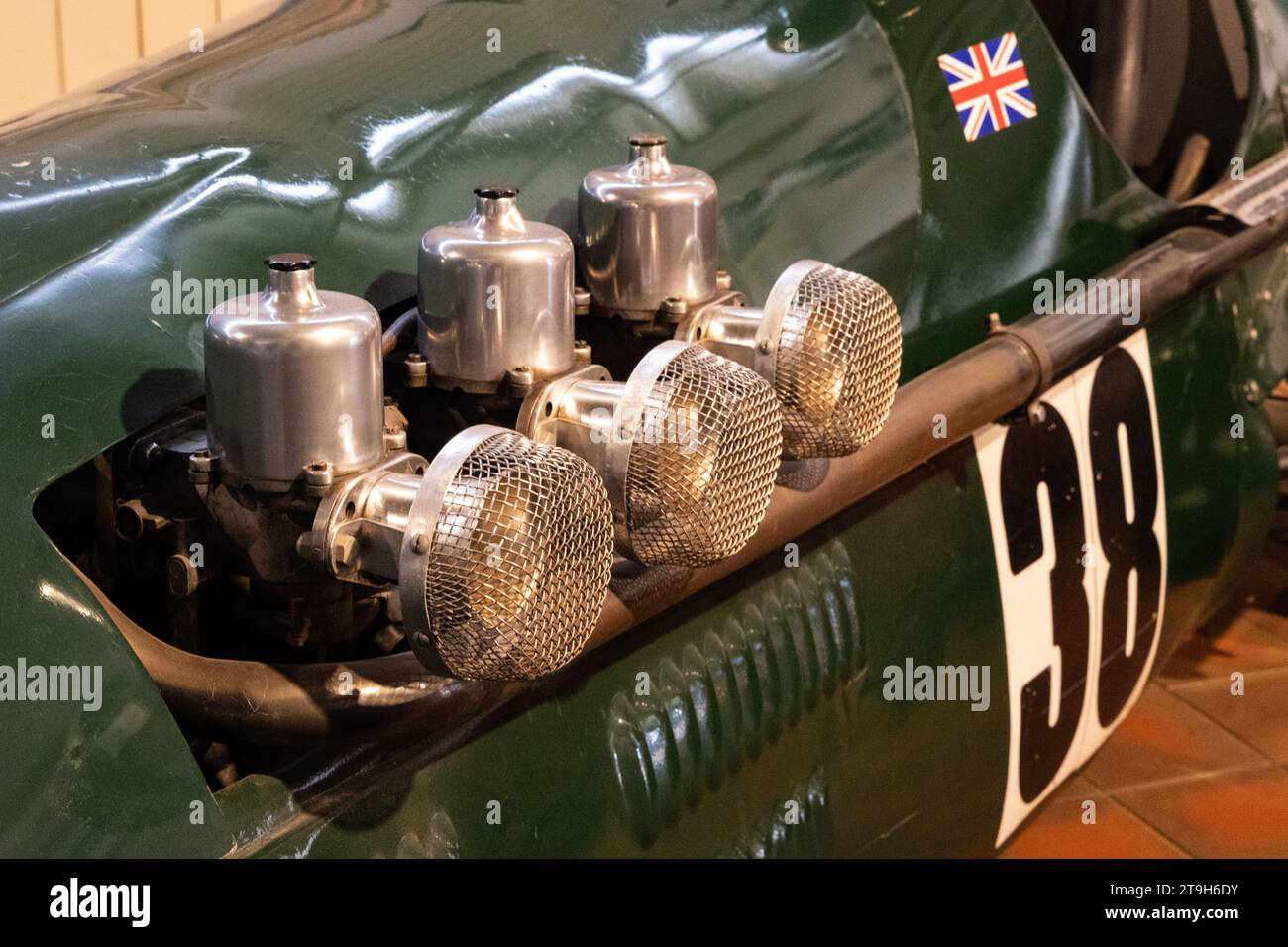 1955 Clinkard (Alvin) Special carburettors & air filters at Brooklands museum, Weybridge, Surrey, UK Stock Photo