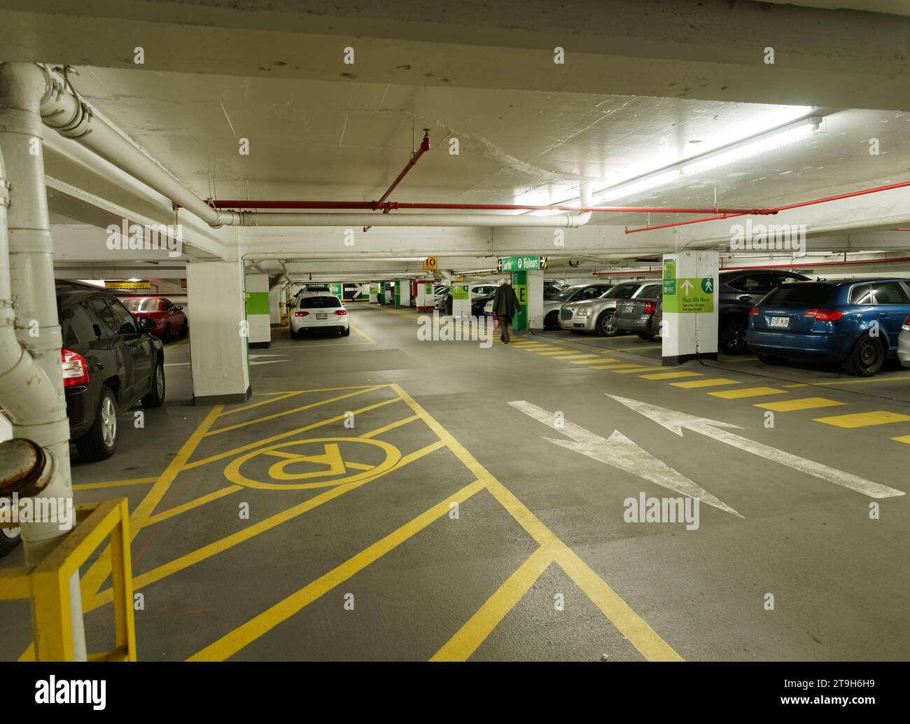 Underground parking at Place VilleMarie in downtown Montreal,Quebec