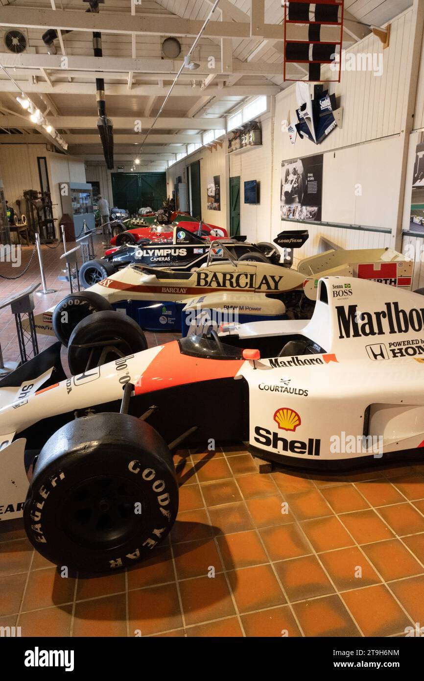 Collection of Grand Prix racing cars at Brooklands museum, Weybridge ...