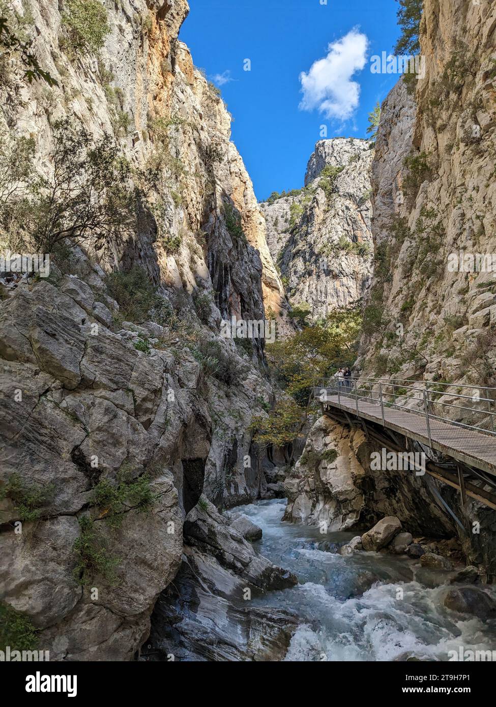 Sapadere  canyon and falls,Yolu Manzara Seyir Noktası waterfalls in a valley close to  Alanya-Turkey- Küçük Şelale (Şavlak) Stock Photo