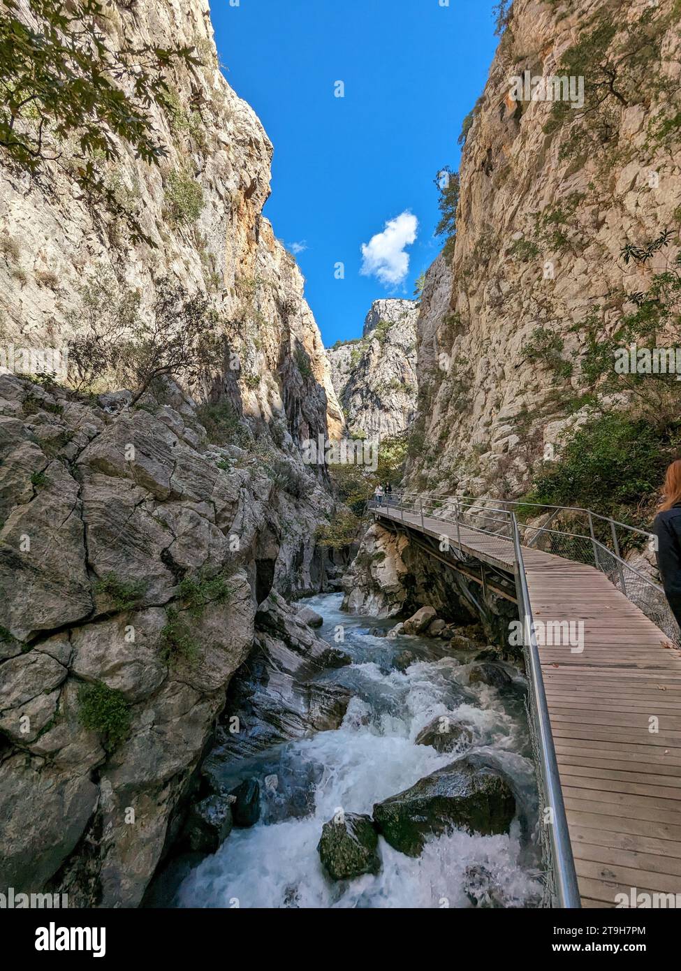Sapadere  canyon and falls,Yolu Manzara Seyir Noktası waterfalls in a valley close to  Alanya-Turkey- Küçük Şelale (Şavlak) Stock Photo