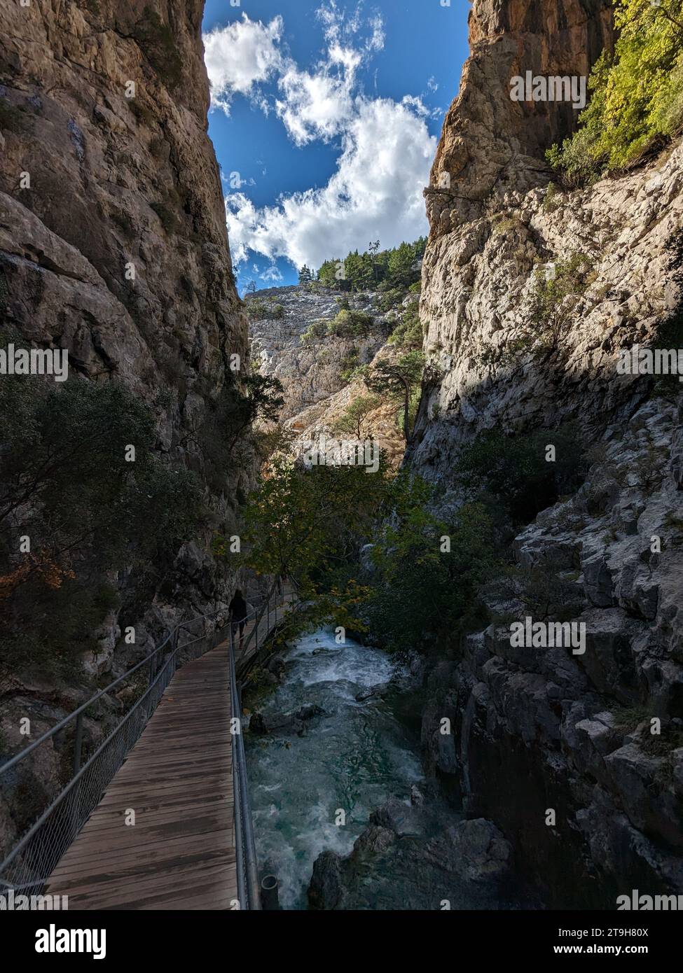 Sapadere  canyon and falls,Yolu Manzara Seyir Noktası waterfalls in a valley close to  Alanya-Turkey- Küçük Şelale (Şavlak) Stock Photo