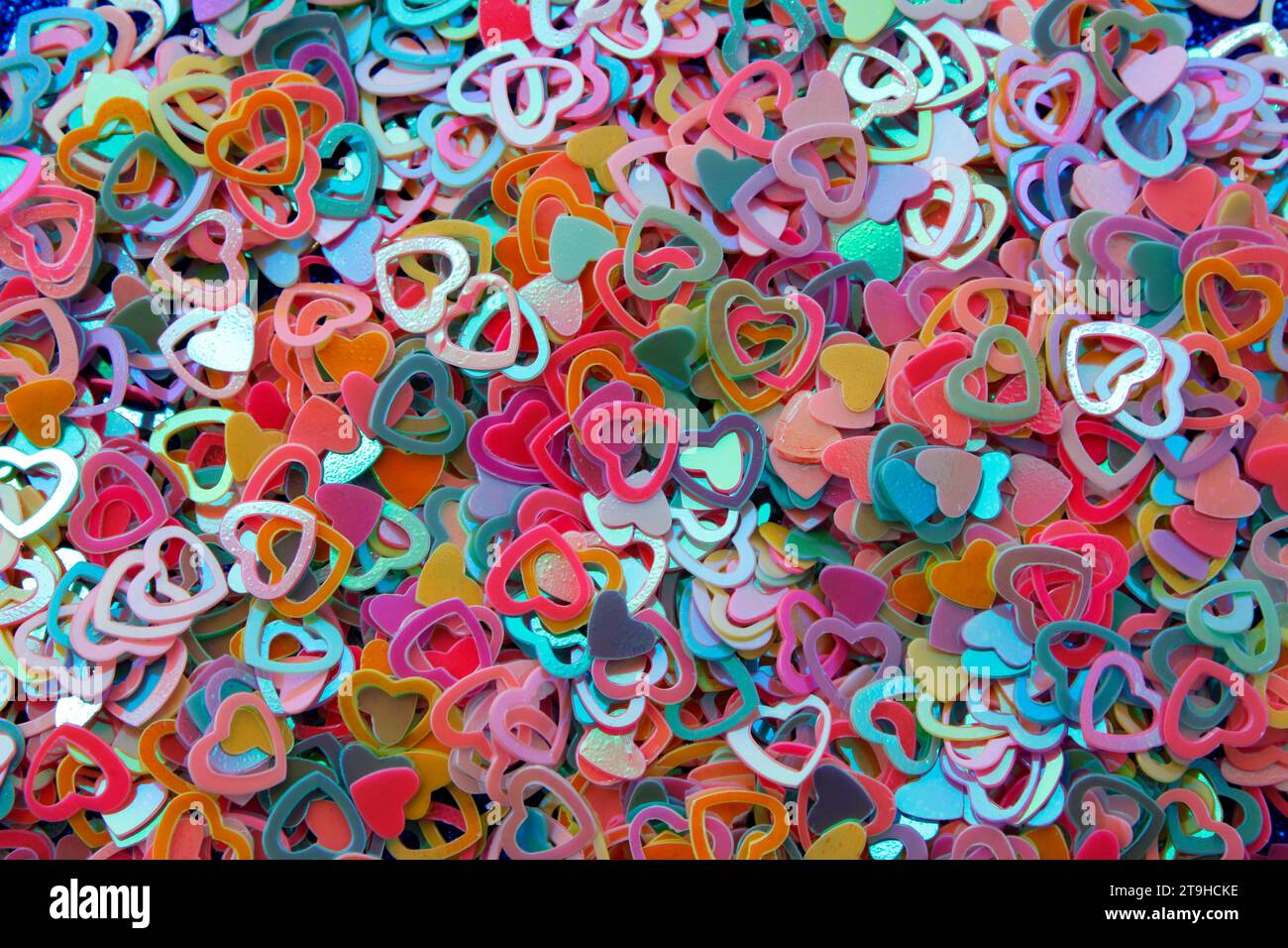 Background with many colored hearts Stock Photo