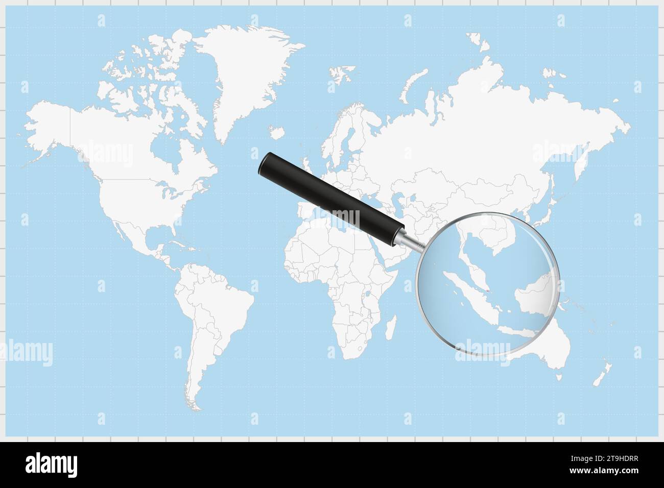 Magnifying Glass Showing A Map Of Singapore On A World Map Singapore Magnifying Glass Showing A Map Of Singapore On A World Map Singapore