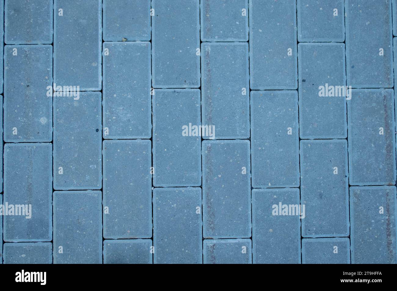 View of the paving slabs. The tiles are laid in even rows, top view ...