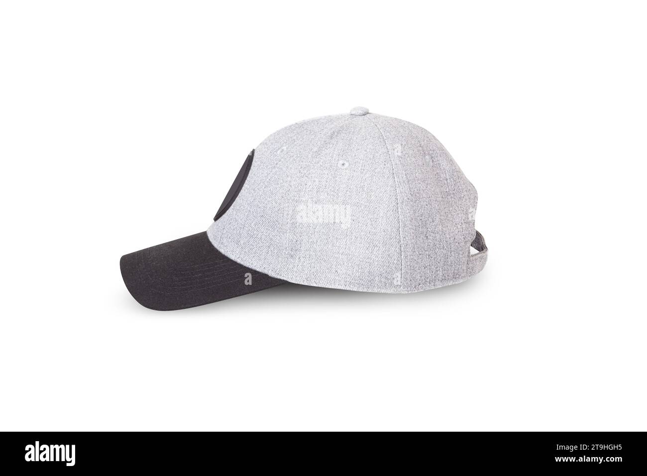 Grey baseball cap. Sports hat with visor isolated on a white background
