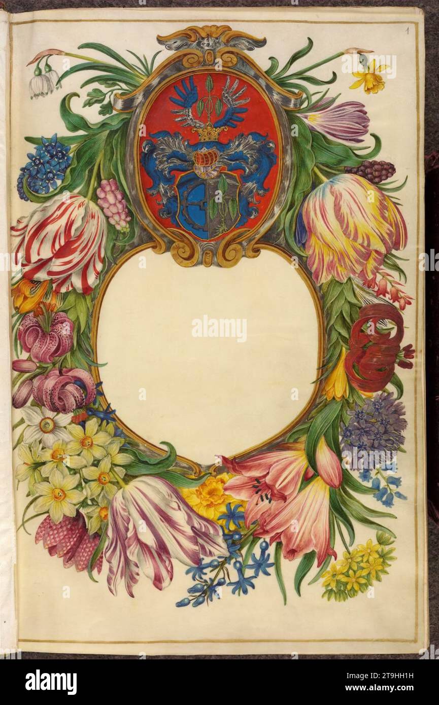 Moller Florilegium: Title page 1660s by Johannes Simon Holtzbecker Stock Photo