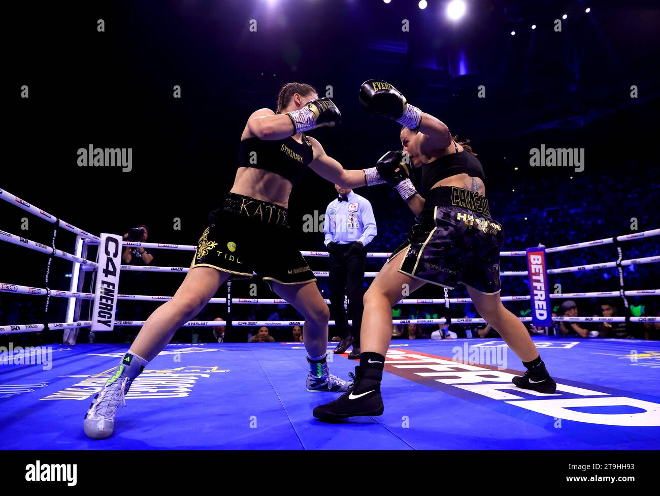 Katie Taylor (left) And Chantelle Cameron In Action During Their ...