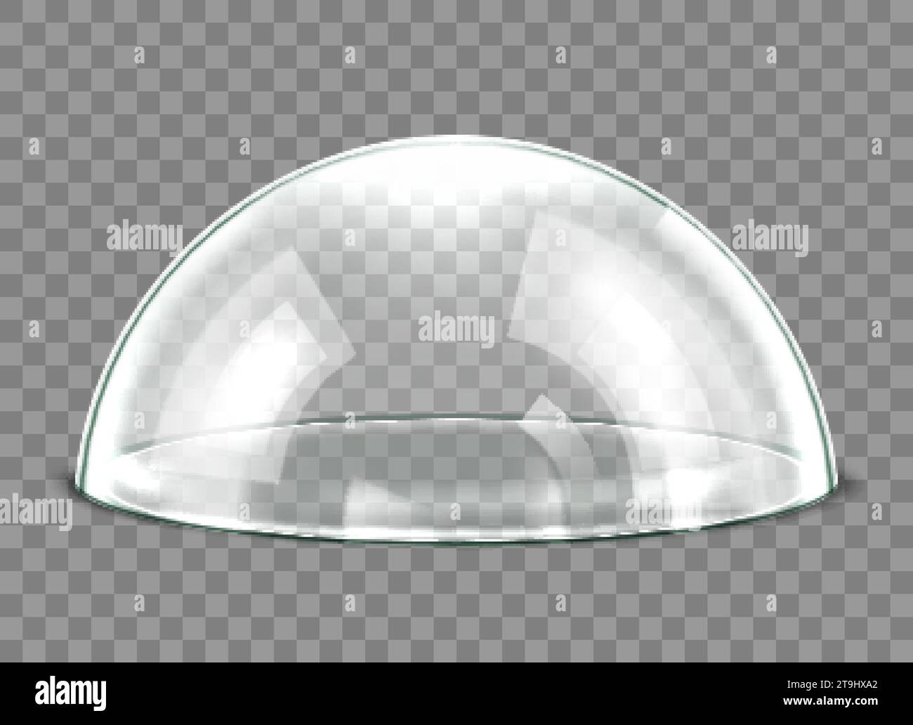 Glass dome isolated on transparent background. Realistic 3d detailed