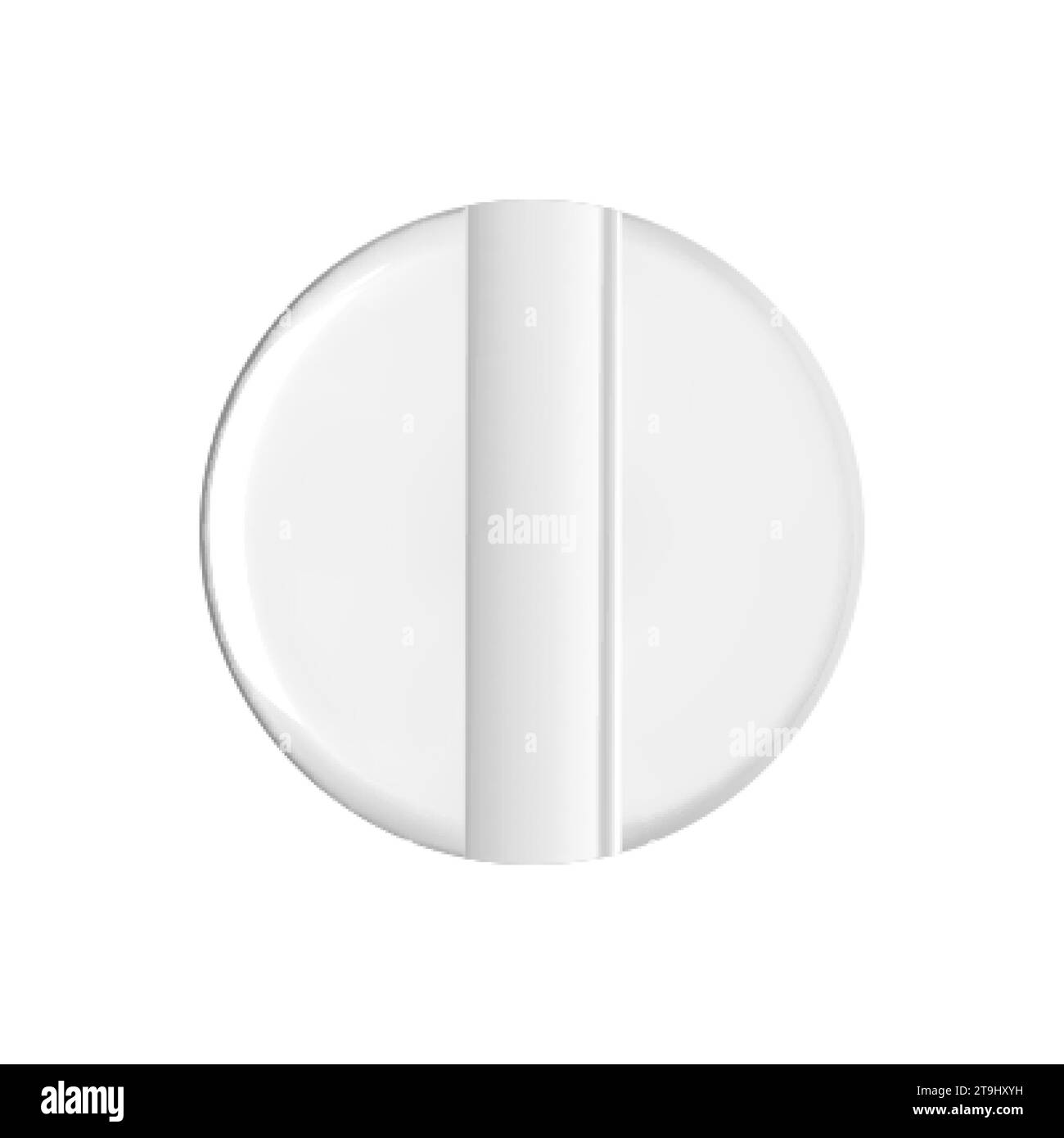 White medical round pill in mockup style. Medical and healthcare concept. Vector 3d illustration