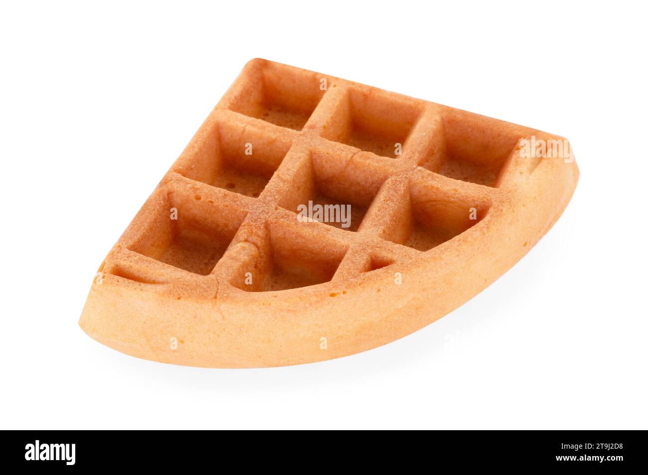 One tasty Belgian waffle isolated on white Stock Photo - Alamy