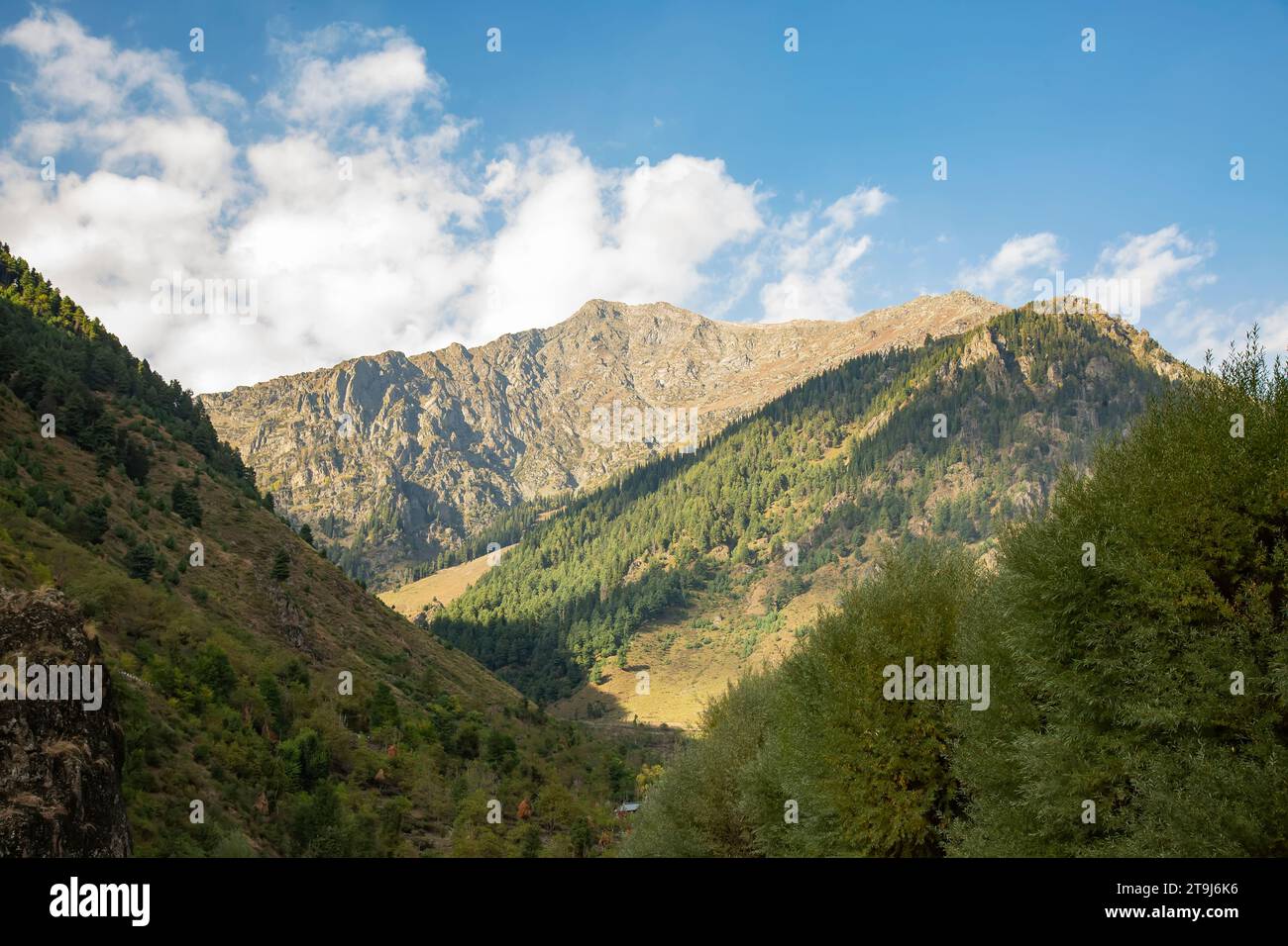 Hills at Betab valley, formerly known as Hajan or Hagan Valley is a tourist place near Pehalgam . Stock Photo