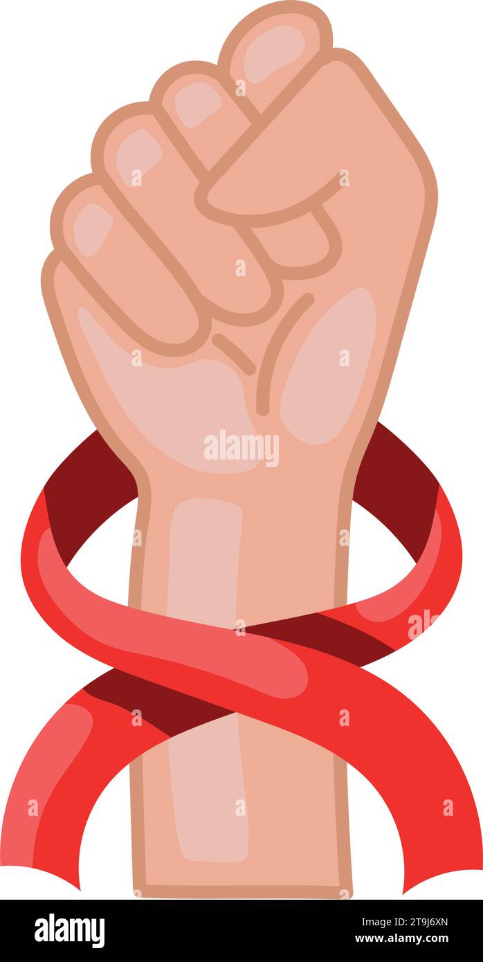 aids day hand with ribbon vector isolated Stock Vector Image & Art - Alamy