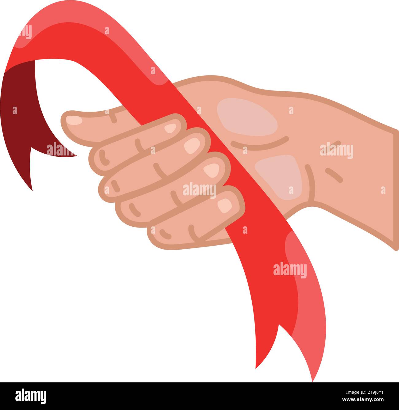 aids day hand holding ribbon vector isolated Stock Vector Image & Art ...
