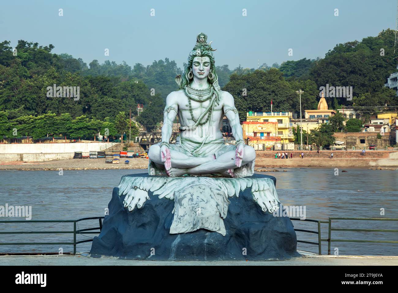 statue of Lord Shiva near river ganges in Rishikesh,Uttarakhand,India