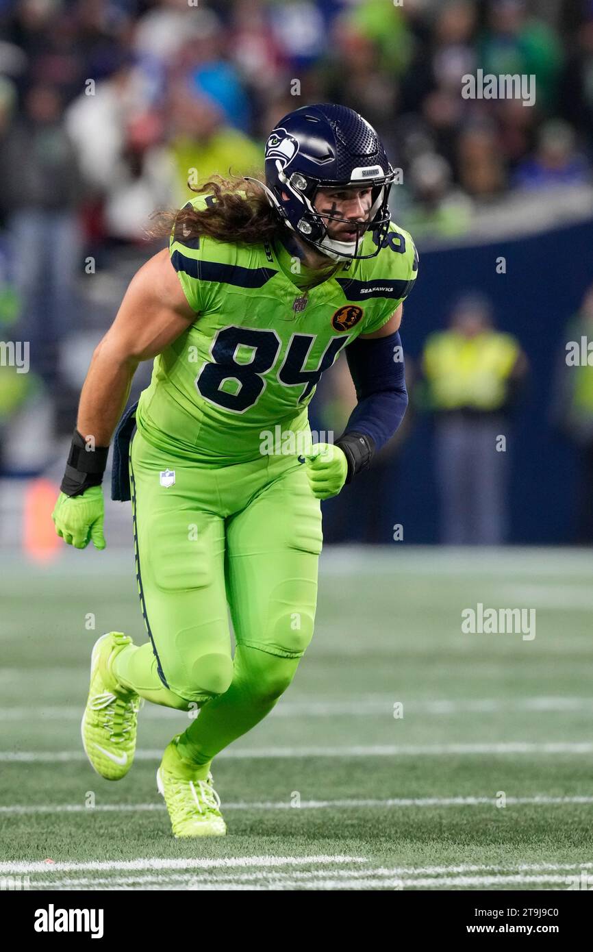 Seattle Seahawks Tight End Colby Parkinson (84) Runs Down The Field ...