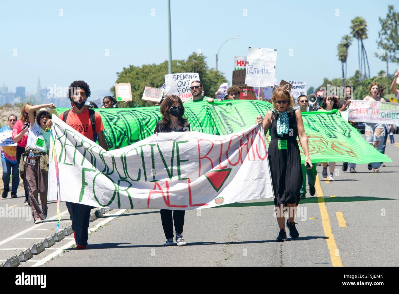 Removing Roe Alameda, CA - July 10, 2022: Youth Led Protesters holding signs ...