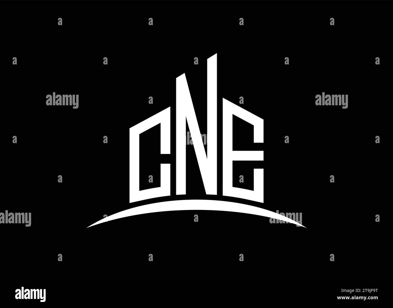 Letter CNE building vector monogram logo design template. Building ...