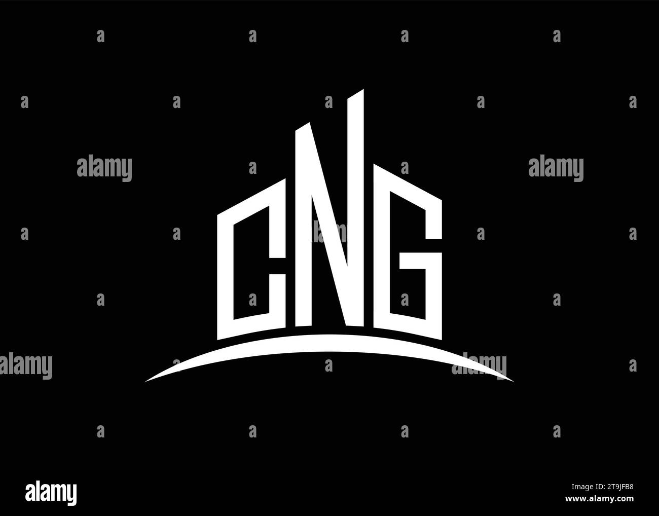 Letter CNG building vector monogram logo design template. Building